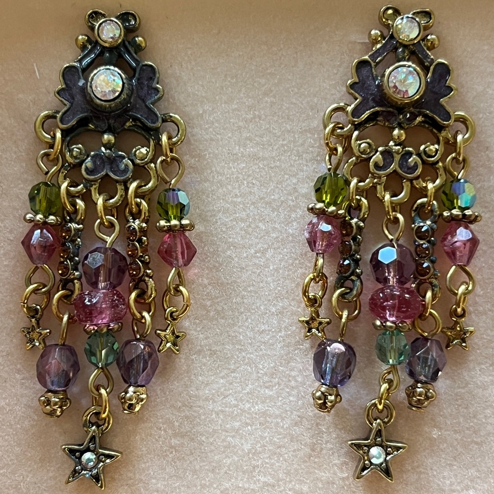 Kirks Folly Vintage Multi-Crystal Pierced Earrings